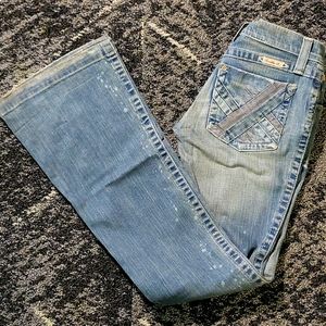 Premium Brand Frankie B Low Rise Flare Jean, Size 6,